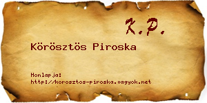 Körösztös Piroska névjegykártya