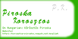 piroska korosztos business card