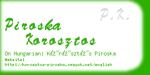 piroska korosztos business card